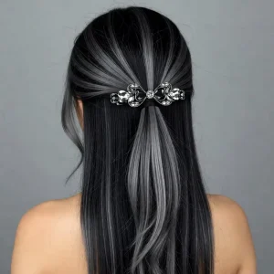 Korean Light Luxury Alloy Hair Accessories Heart shaped Peach Elements Medium Spring Clips Ponytail Holders Jewelry Headdress
