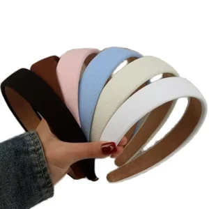 Korean Macaron Colored Elegant Hairband Sweet Girly Solid Color Wide Fabric Hairband High Crowned Hair Accessories