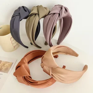 Korean New Design Wide Brimmed Knotted Headband Solid Color Knot Headband for Girls Fashion Hair Accessories