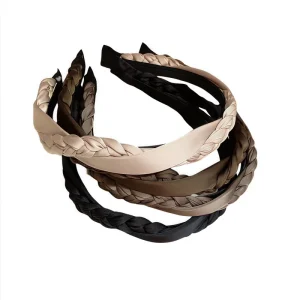 Korean Satin Wide Edge Twist Cross High Hair Accessories Simple Headband