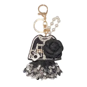 Korean Sequined Clothes Skirt Keychain Fashion Car Key Chain Women’s Bag Pendant Accessories Small Gift New