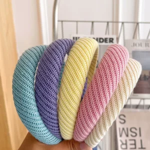 Korean Simple Wide Headband Hairband Candy Color Makeup Elastic Temperament Hair Accessories Wash Face Headband