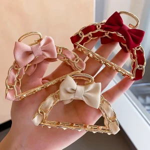 Korean Style Bow Metal Claw Clip Sweet Hallow Ponytails Shark Hair Claws Retro Women Elegant Hair Clips Accessories