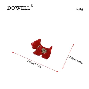 Korean Style Dog Shape Inlaid Rhinestones Acetate Hair Claw