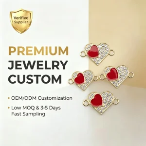 Korean Style Double Pendant diamond Heart Pattern Enamel Alloy Necklace Bracelet Single Pendant Small Charm Accessory