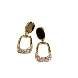 Korean Style Fashion Earrings Alloy Metal Earrings Geometric Diamond Pendant Earrings for Women