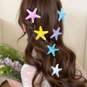 Korean Style Fashion Starfish Girls Hair Clips Accessories Summer Seaside Duck Bill Hairclips Vacation Hair Accessories