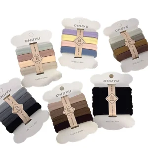 Korean Style Hairbands Candy Color 5PCS Set Thicken Elastic Hair Ties for Girls Seamless Hair Bands for Women