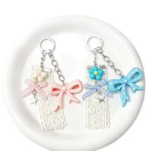 Korean Style Ins Bow Knot Keychain Bag Charm Phone Strap Factory