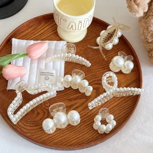Korean Style Margarite Fashion Hair Accessories Multiple Elegant Pearls Hair Claw Clips for Women