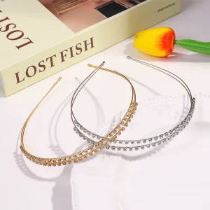 Korean Style Simple Full Plastic Rhinestone Hairband Hair Accessories Sweet Hair Clip Headwear Women Natural Fashion Exquisite