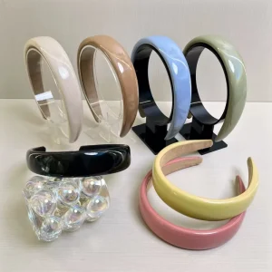 Korean Style Solid Color Pu Sponge Headband High Crown Face Washing Crushing Hair Accessory Versatile Women’s Hair Ofeile