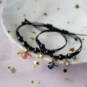 Korean Universe Planet Rope Bracelet Valentine’s Day Jewelry Best Friend Student Trend Cute Bracelets for Couples