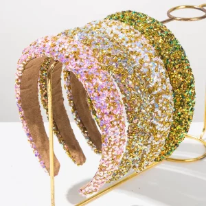 Korean Version Diamond encrusted Sequined Wide edge Shiny Headband Style and Niche Design Hair Accessory