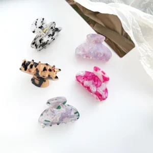 Korean style Elegant Medium Hair Accessories Crystal Ponytail Clip for Women Colorful Shark Clip Trendy Hair Decorations