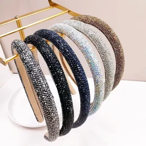 Korean style Japan Korean Style Rhinestone Headband Fashionable High end Hair Accessory Thin edged High crown