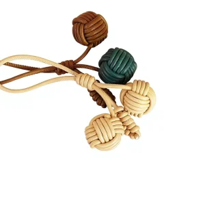 Korean style New PU Snowball Pendant Hand woven Ball Versatile Womens Bag Accessory Car Charm High end Pendant