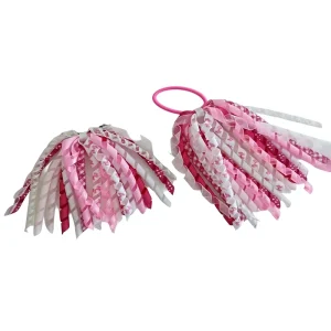Korker Twist Hair Clips Playful Ponytail Ties Party Use Red White and Black with Elastic Band Packaging
