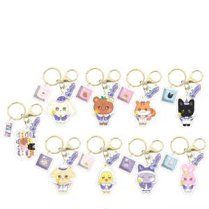Kpop ATZZE Cute ANITEEZ Key Chain Bag Charms Hongjoong Yunho Yeosang San MINGI Wooyoung Fans Style Gifts