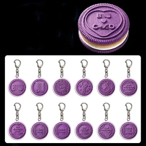 Kpop Purple Keycychain 13th Purple Cookies Acrylic Keychain Digital Photo Jk Jimin V Suga Rm J-hope Fans Arirang Charms Gift