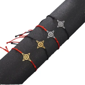 LC20251226 Fashion Handmade Adjustable Stainless Steel Macrame Woven Braided Rope String Witch Bracelet Gift Unisex