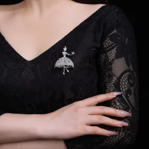 LEPAI Brooches Luxury Women Fashion Jewelry Brooches Brooch Silver Dancing Girl Brooch