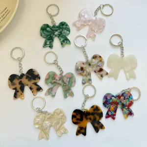 LIWU Cute Creative Bow Acetate Keychain Pendant Fashionable Mobile Phone Bag Accessory DIY
