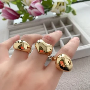 LS B5253 Chunky Classic Design Ring Women Luxury Ring Gold Trendy Fashion Rings Jewelry Party Accessories