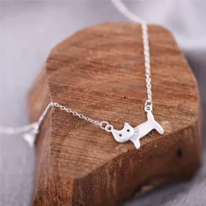 LT 155 S925 Sterling Silver Necklace Korean Version Catfish Design Trendy and Elegant Silver Jewelry for Gift