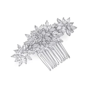 LUOTEEMI Classic Antique Style Jewelry Design Fancy Flower a AA Cubic Zircon Hair Pins for Woman Bridal Comb
