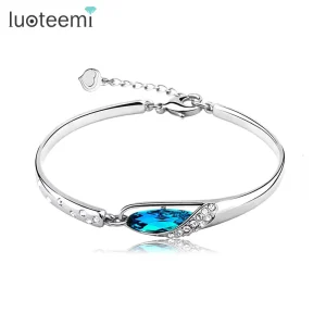 LUOTEEMI Jewelry Women Tops Fashion Jewelry Christmas Gift Austria Crystal Bangle