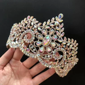 LUOXIN Custom Big Wedding Hair Accessories Bridal Tiara Wedding Hair Crown