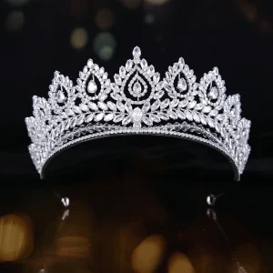 LUOXIN Elegant Luxury Zircon Crystal Bridal Tiara Pageant Hair Accessories Women Party Wedding Crown