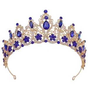 LUOXIN Elegant Pretty Rhinestone Flower Bridal Crown Dress Accessories for Wedding Anniversary