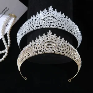 LUOXIN Fashion Elegant Bridal Wedding Crown Zircon Hair Jewelry Accessory for Women