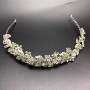 LUOXIN Handmade Clear Crystal Soft Bridal Headband Wedding Pearl Hair Accessories From Weeding and Anniversary
