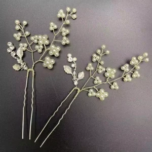 LUOXIN Handmade Elegant Imitation Pearl Bridal Rhinestone Hair Pin Wedding Hair Accessories Women Jewelry