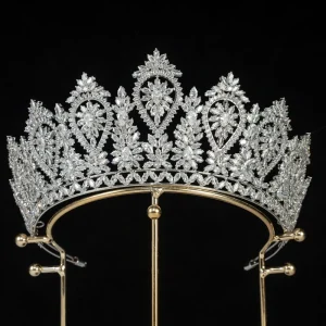 LUOXIN High Quality Bridal Tall Hair Crown Zircon Wedding Engagement Prom Bridal Tiaras