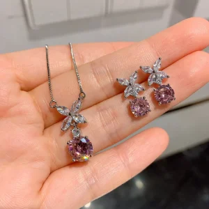 LUOXIN New Elegant Costume Synthetic Bling Vintage Pendant Necklace Jewelry Set