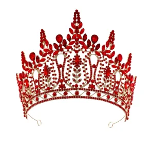 LUOXIN New Romantic Luxury Rhinestone Leaf Crown Elegant Wedding Beauty Pageant Party Ball Accessories for Women