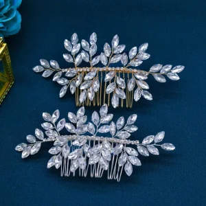 LUOXIN Vintage Handmade Crystal Headpiece Hair Accessories Bridal Hair Comb for Wedding Party