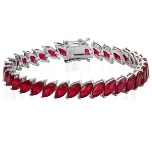 Lab Created Ruby Marquise Bracelet Women Iron Trendy Fashionable Versatile Full Diamonds Light Luxury Cross Border Foreign Trade