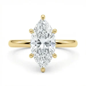 Lab Grown Diamond Marquise Cut HPHT Diamond Engagement Ring For Women 14k Gold Plated IGI Certified Fine Jewelry