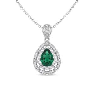 Lab-Grown Zircon Sterling Silver Rose Gold Plated Vintage Pendant Necklace for Women Engagement Wedding Party Gift Daily Wear