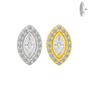 Labret Titanium Piercing Jewellery Colorful CZ Marquise Lip Rings Nose Ring Earring Top Part Jewelry