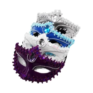 Lace Sequin Brim Gem Masquerade Masks Venetian Fashion Prom Party Eyemask Halloween Costume Mask Mardi Gras Mask for Women Girls