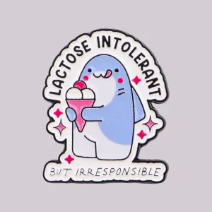 Lactose Intolerant Enamel Pin Shark Brooch Lapel Pin Badge
