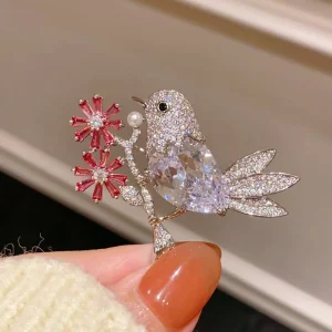 Ladies Beautiful Zircon Brooch Luxury Magpie Pretty Birds on Branch Brooches Design Sense Trending Fashion Jewelry ALN26020331