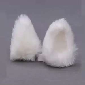 Ladies Fashion Hairpin Hair Clip Accessories Plush Maid Cosplay Cat Ear Hairpin with Rhinestone Material