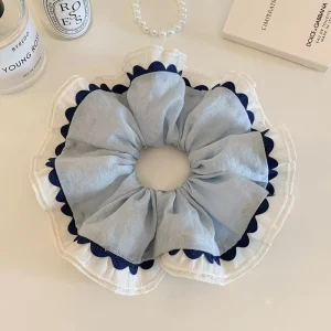 Large Blue Hair Scrunchies for Women Girls Fashion Elegant Hair Accessories for Daily Use